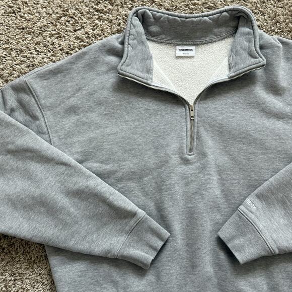 Dumbstruck DBSR Grey Quarter Zip Pullover Sweatshirt Boxy Fit Men’s Size Medium - Picture 8 of 8